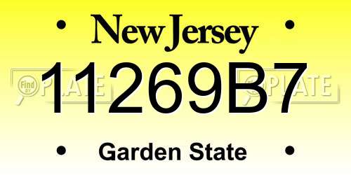 11269B7 New Jersey License Plate