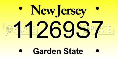 11269S7 New Jersey License Plate