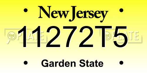 11272T5 New Jersey License Plate