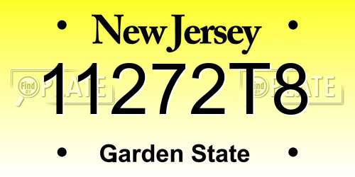 11272T8 New Jersey License Plate