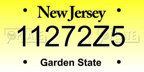 11272Z5 New Jersey License Plate
