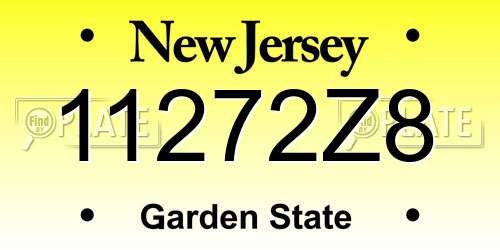 11272Z8 New Jersey License Plate