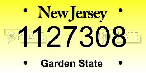 1127308 New Jersey License Plate
