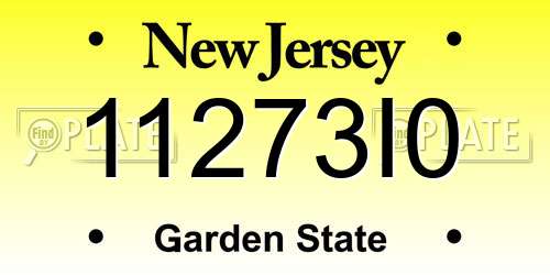 11273I0 New Jersey License Plate