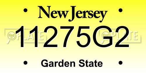 11275G2 New Jersey License Plate