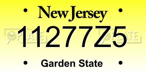 11277Z5 New Jersey License Plate