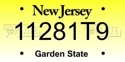 11281T9 New Jersey License Plate