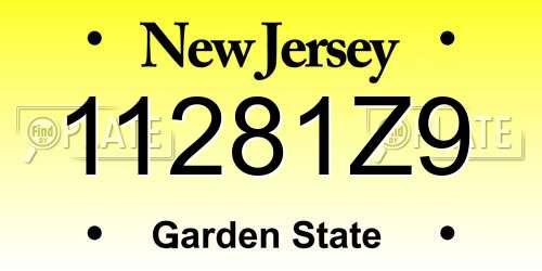 11281Z9 New Jersey License Plate