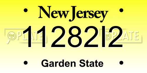 11282I2 New Jersey License Plate