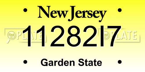 11282I7 New Jersey License Plate