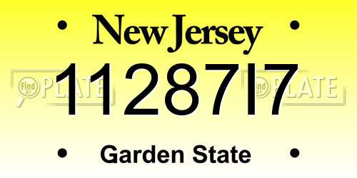 11287I7 New Jersey License Plate