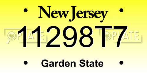 11298T7 New Jersey License Plate