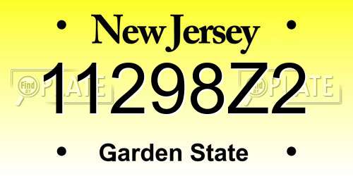 11298Z2 New Jersey License Plate