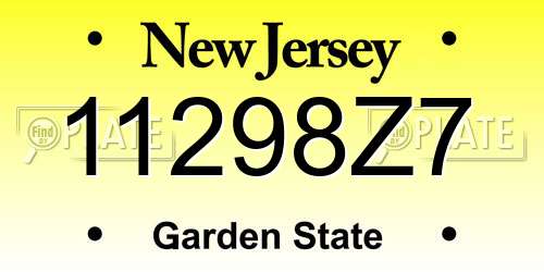 11298Z7 New Jersey License Plate