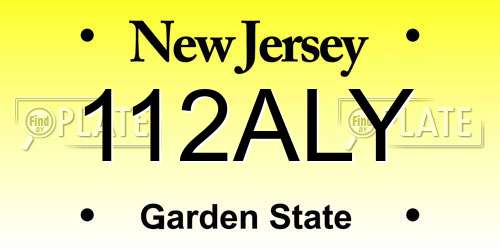 112ALY New Jersey License Plate