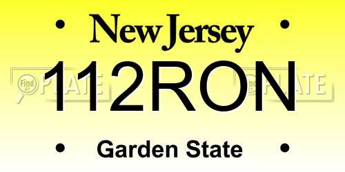 112RON New Jersey License Plate