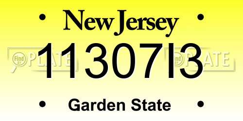 11307I3 New Jersey License Plate