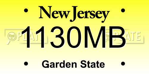 1130MB New Jersey License Plate
