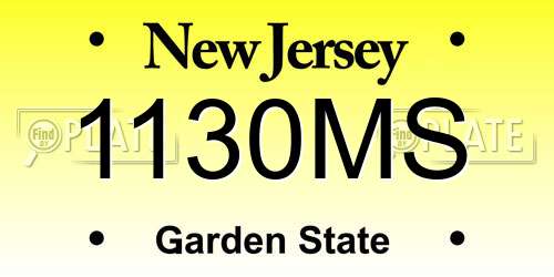 1130MS New Jersey License Plate