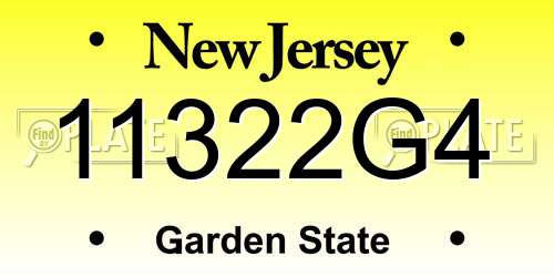 11322G4 New Jersey License Plate