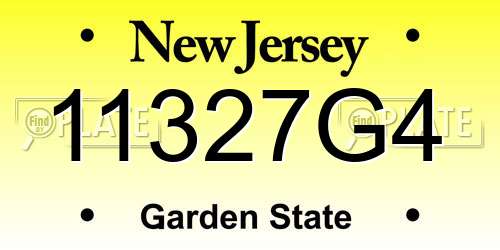 11327G4 New Jersey License Plate