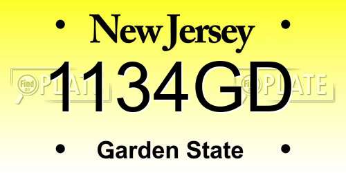 1134GD New Jersey License Plate