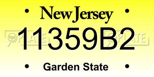 11359B2 New Jersey License Plate