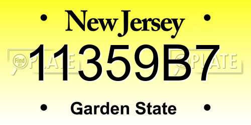11359B7 New Jersey License Plate