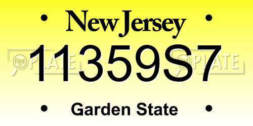 11359S7 New Jersey License Plate