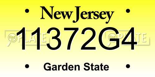 11372G4 New Jersey License Plate