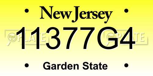 11377G4 New Jersey License Plate