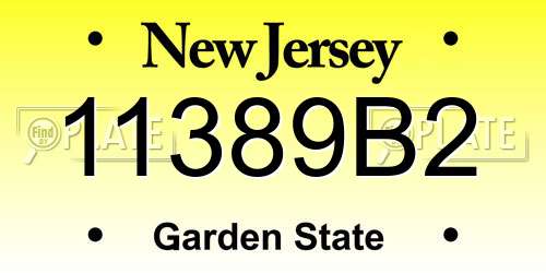 11389B2 New Jersey License Plate