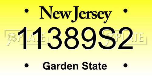 11389S2 New Jersey License Plate