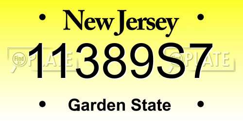 11389S7 New Jersey License Plate