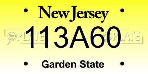 113A60 New Jersey License Plate