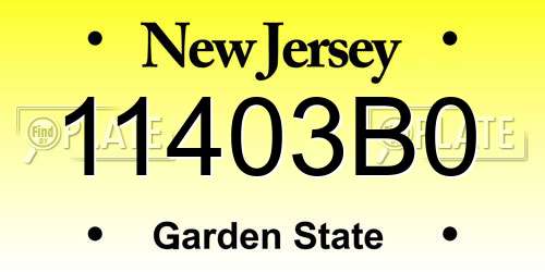 11403B0 New Jersey License Plate