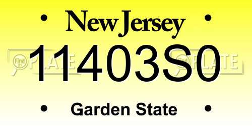 11403S0 New Jersey License Plate