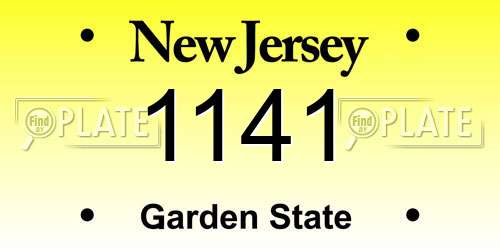 1141 New Jersey License Plate