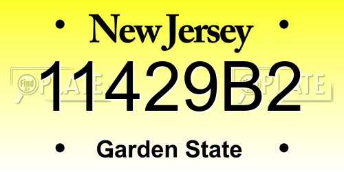 11429B2 New Jersey License Plate
