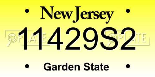 11429S2 New Jersey License Plate