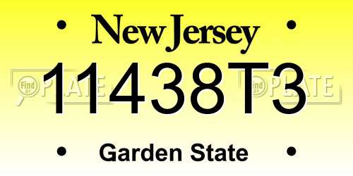 11438T3 New Jersey License Plate