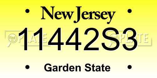 11442S3 New Jersey License Plate