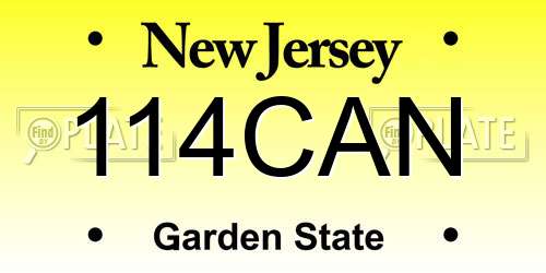 114CAN New Jersey License Plate