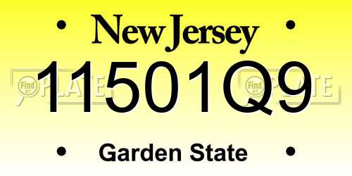11501Q9 New Jersey License Plate
