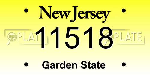 11518 New Jersey License Plate