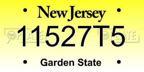 11527T5 New Jersey License Plate