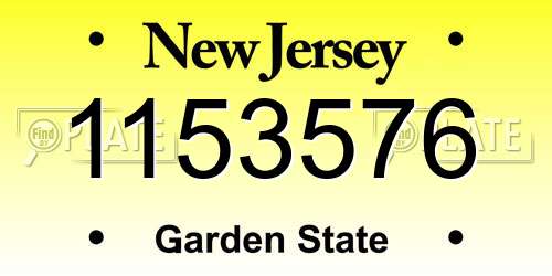 1153576 New Jersey License Plate