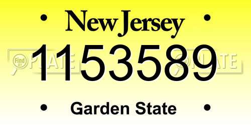 1153589 New Jersey License Plate