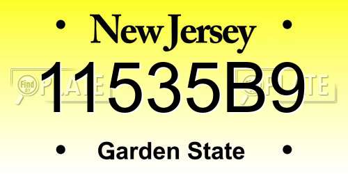 11535B9 New Jersey License Plate
