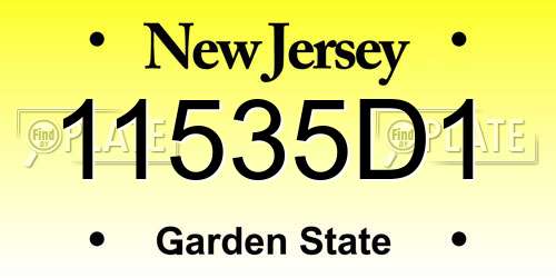 11535D1 New Jersey License Plate